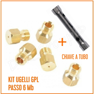  Home > Ricambi Piani Cottura > Kit 5 Ugelli Gas Liquido GPL Passo  6 MB + Chiave a Tubo Zanussi Ariston Indesit Smeg